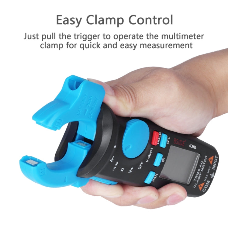 BSIDE ACM81 Digital Clamp Meter Auto-Rang 1mA Accuracy 200A Current DC AC Multimeter, ACM81 Black laboratorydeal