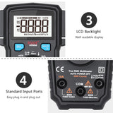 BSIDE ADM66 Handheld Household 6000 Count AC / DC Current Voltage Capacitor Automatic Range Multimeter with LCD Backlight & Card Slot Function