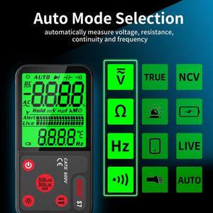 BSIDE ADMS7 Smart Thin Digital Multimeter Counts DC AC Voltmeter, Standard Charging Model, Charging Model With Tool Package