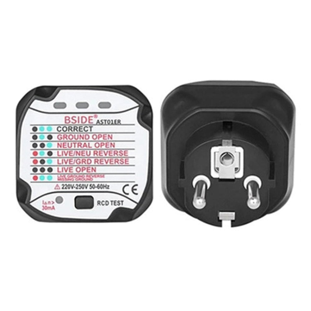 BSIDE AST01 Plug Power Tester Electrical Socket Detector, US Plug, EU Plug, UK Plug