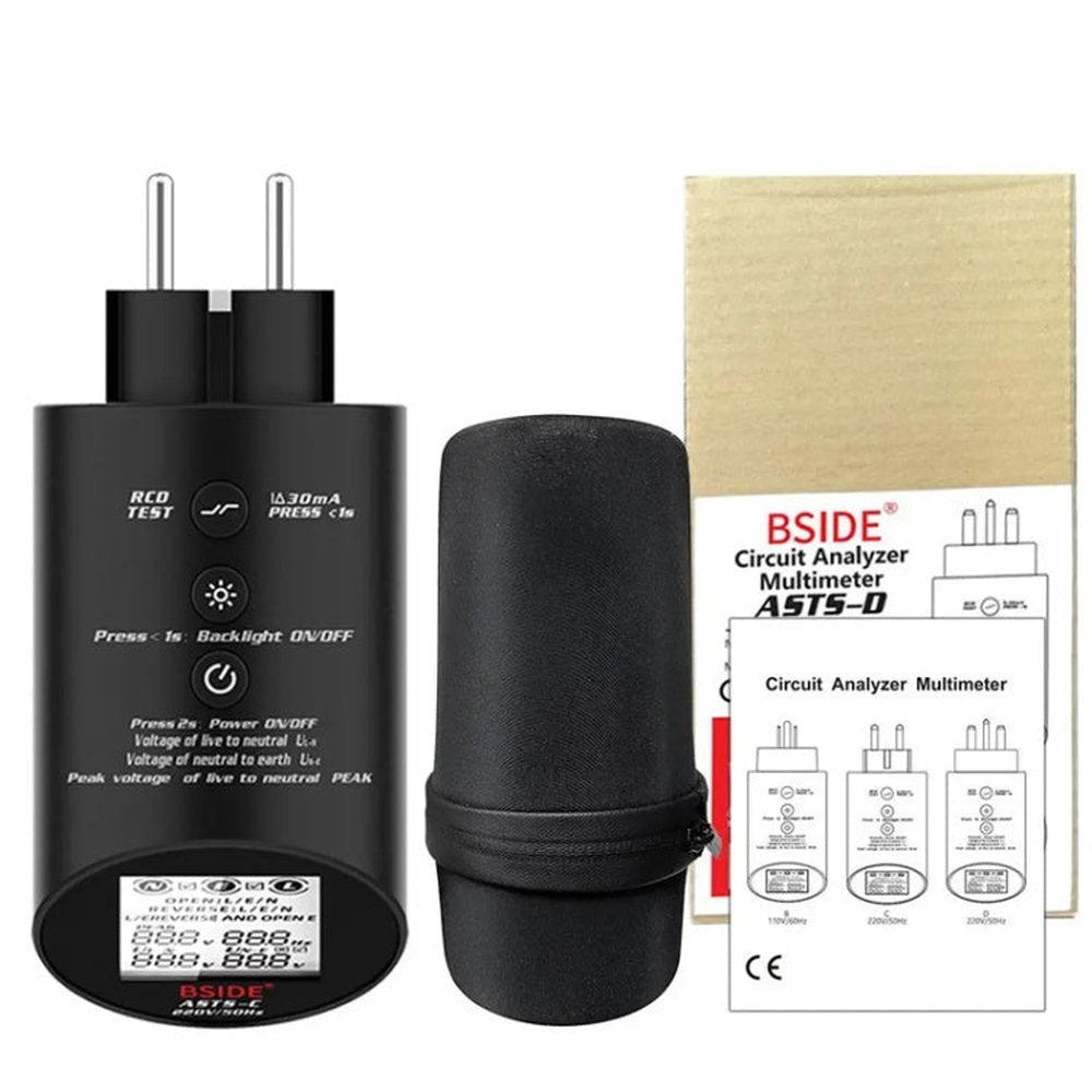 BSIDE ASTS Circuit Analyzer Plug Power Tester, US Plug, EU Plug, UK Plug