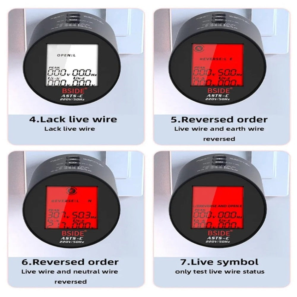 BSIDE ASTS Circuit Analyzer Plug Power Tester, US Plug, EU Plug, UK Plug