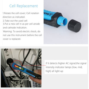 BSIDE AVD05 Non-contact AC Voltage Detectors 12~1000V Induction Electroprobe Pen Type ACV Electric Testers Household Tool wtih LED Light, 12~1000V
