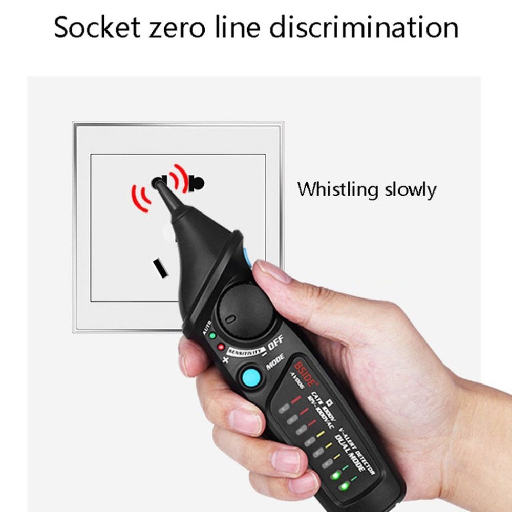 BSIDE AVD06 Non-contact AC Voltage Detectors 12~1000V Induction Electroprobe Pen Type ACV Electric Testers Household Tool with LED Light