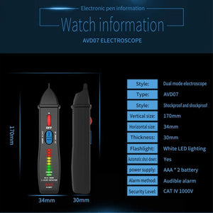 BSIDE AVD07 Smart Dual Mode Electric Pen Non-Contact Break-Point Sensing AC Voltage Tester, AVD07