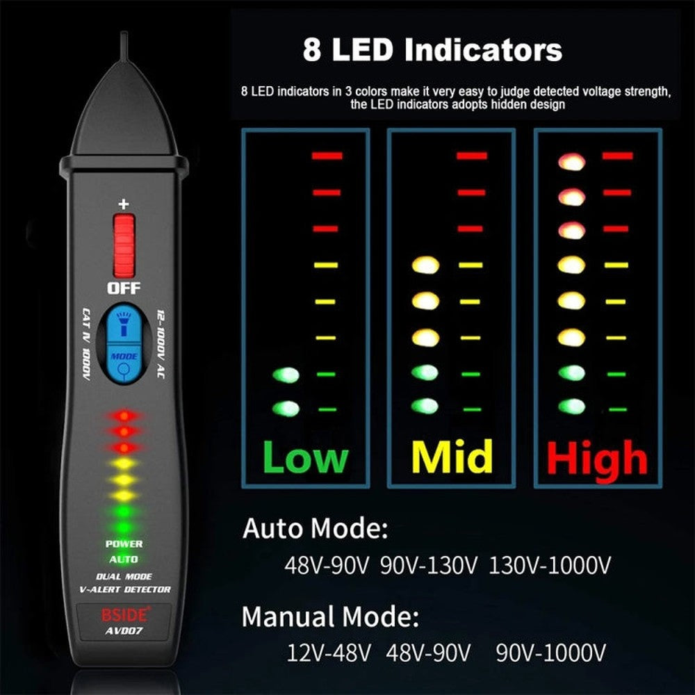 BSIDE AVD07 Smart Dual Mode Electric Pen Non-Contact Break-Point Sensing AC Voltage Tester, AVD07