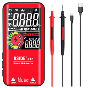 BSIDE Digital Multimeter 9999 Counts LCD Color Display DC AC Voltage Capacitance Diode Meter, S10 Dry Battery Version (Black), S10 Dry Battery Version (Red), S11 Recharge Version (Black), S11 Recharge Version (Red)