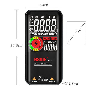 BSIDE Digital Multimeter 9999 Counts LCD Color Display DC AC Voltage Capacitance Diode Meter, S10 Dry Battery Version (Black), S10 Dry Battery Version (Red), S11 Recharge Version (Black), S11 Recharge Version (Red)