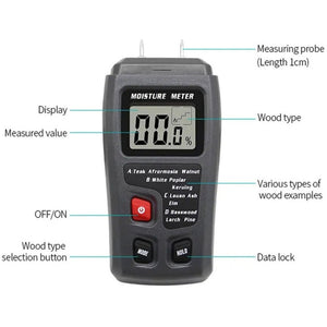 BSIDE EMT01 Wood Moisture Meter Pin Moisture Tester, EMT01