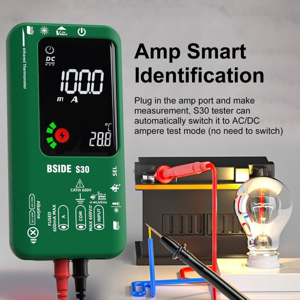 BSIDE S30 Smart Color Screen Infrared Temperature Measurement Multimeter, S30 (Green), S30 (Red), S30 (Black)