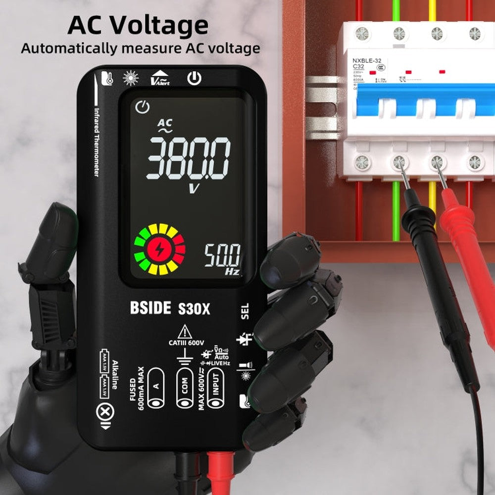BSIDE S30X Smart Color Screen Infrared Temperature Measurement Multimeter, S30X (Black)