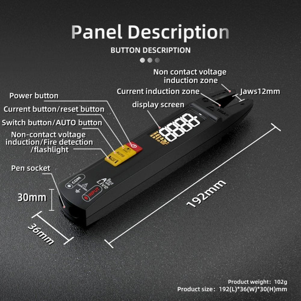 BSIDE U1 AC / DC Clamp Meter Electric Pen Current Digital Multimeter, U1