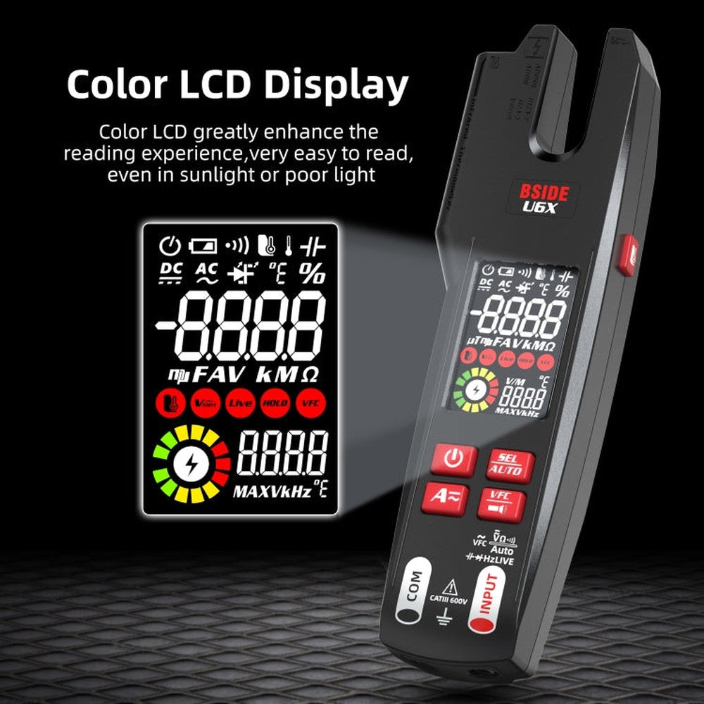 BSIDE U6X AC/DC Clamp-on Infrared Temperature Measurement Multimeter, U6X