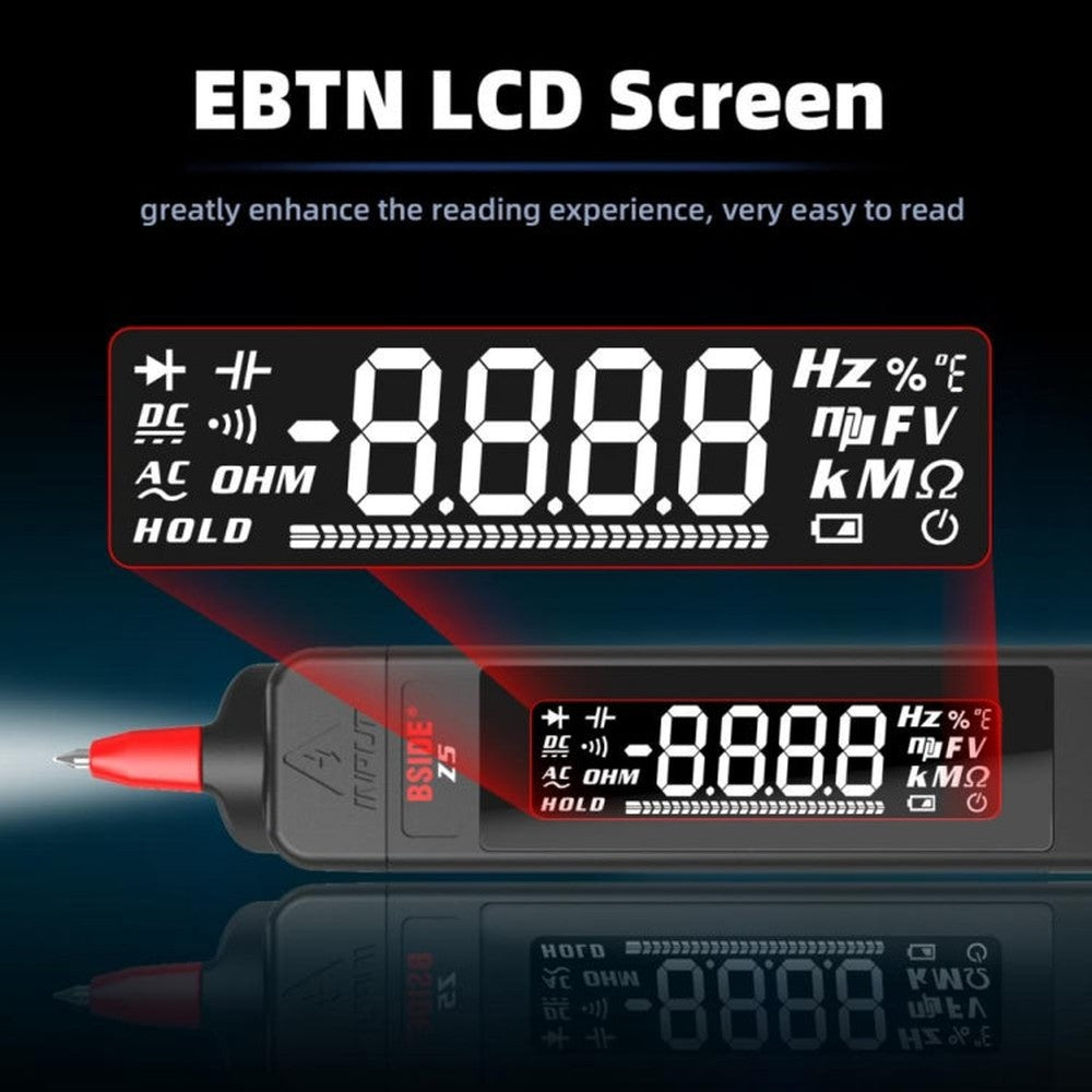 BSIDE Z5 Smart Pen Multimeter Backlight LCD 6000 Counts Auto Voltage Detector, Z5