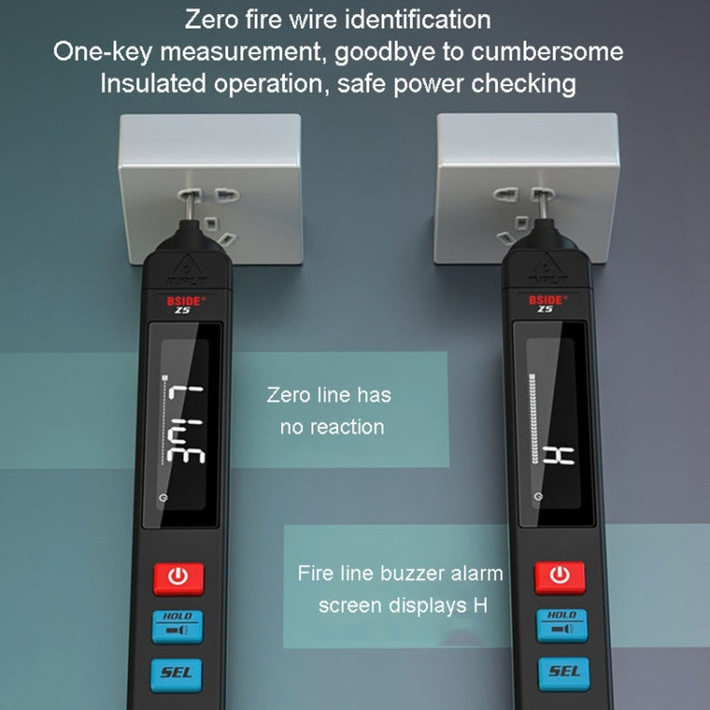 BSIDE Z5 Smart Pen Multimeter Backlight LCD 6000 Counts Auto Voltage Detector, Z5