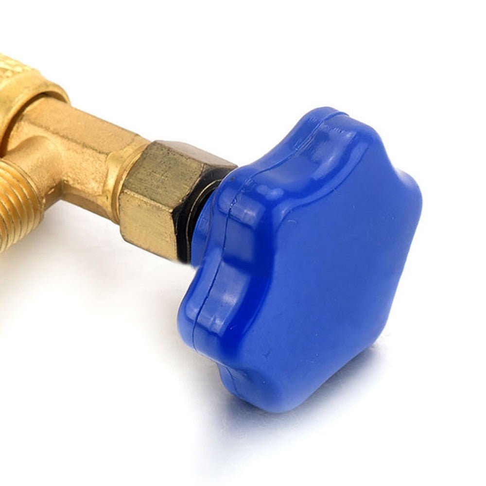 Blue Metal Valve Bottle Opener 1/4 SAE Connector Dispensing Refrigerant Valve Bottle Openers for R22 R134a R410A, Blue Metal Valve Bottle - laboratorydeal