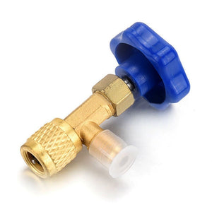 Blue Metal Valve Bottle Opener 1/4 SAE Connector Dispensing Refrigerant Valve Bottle Openers for R22 R134a R410A, Blue Metal Valve Bottle - laboratorydeal