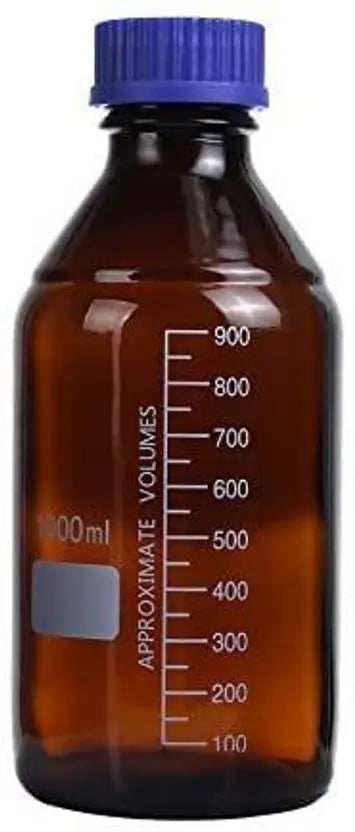 Borosilicate Reagent Bottle 1000ml with Screw Cap - Amber Color