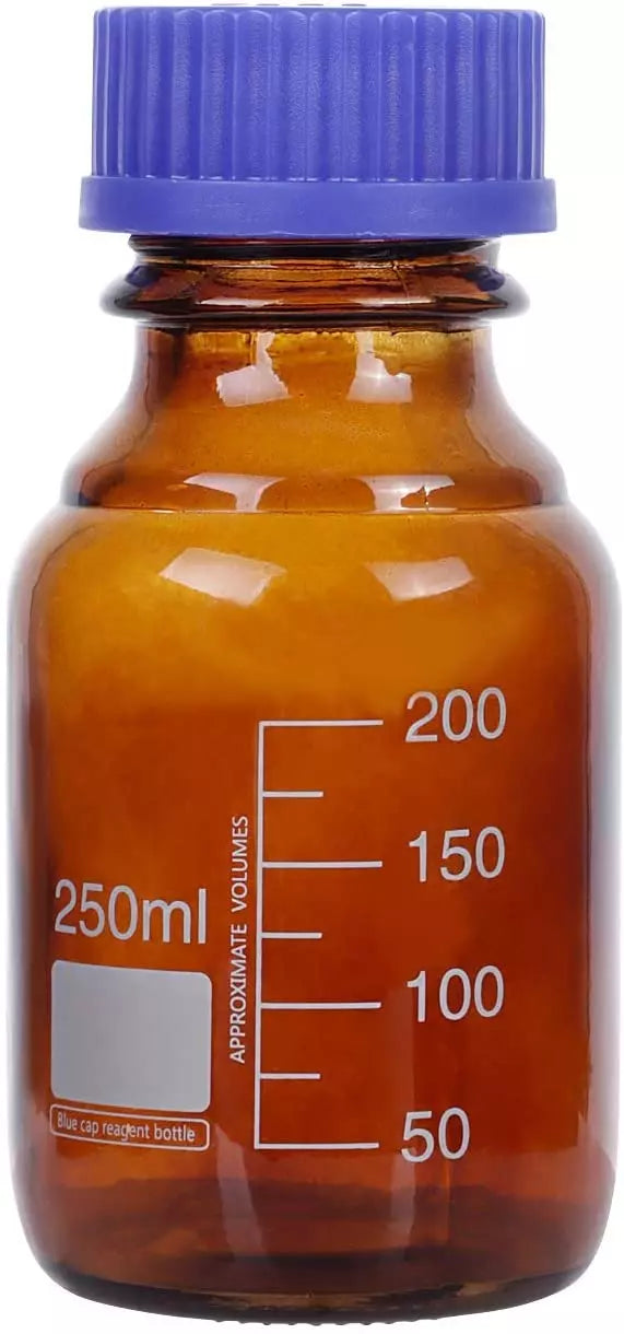 Borosilicate Reagent Bottle 250ml with Screw Cap - Amber Color