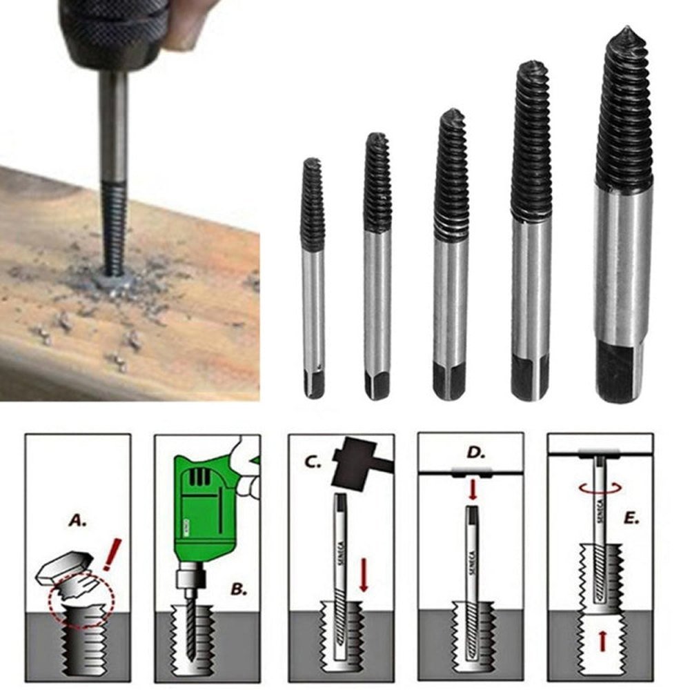 Broken Wire Broken Nail Screw Extractor, 5 - piece Set, 6 - piece Set - laboratorydeal