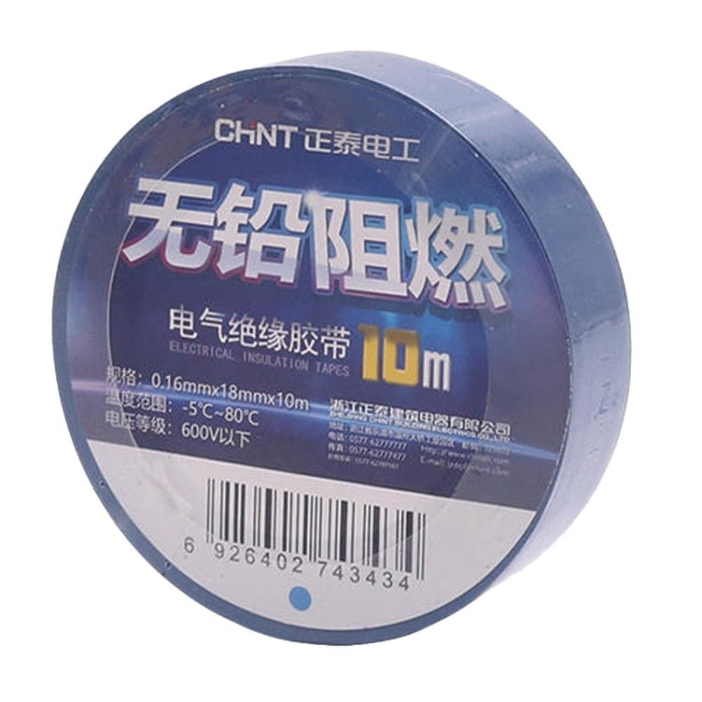 CHINT Electrical Tape Waterproof PVC Wire Insulation Tapes, 10m Blue, 10m Black, 10m White, 20m Blue, 20m Black, 20m White - laboratorydeal