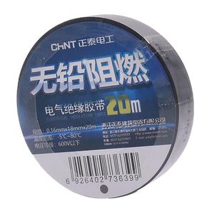 CHINT Electrical Tape Waterproof PVC Wire Insulation Tapes, 10m Blue, 10m Black, 10m White, 20m Blue, 20m Black, 20m White - laboratorydeal