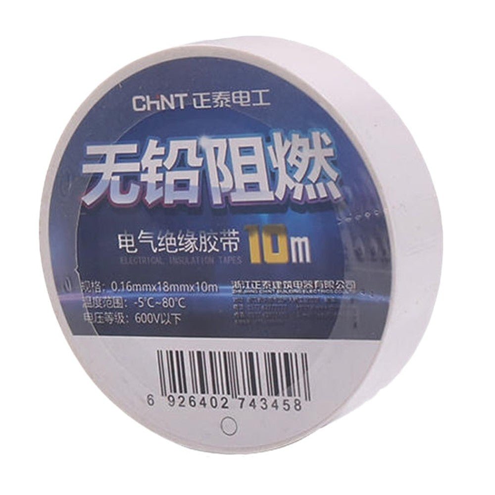 CHINT Electrical Tape Waterproof PVC Wire Insulation Tapes, 10m Blue, 10m Black, 10m White, 20m Blue, 20m Black, 20m White - laboratorydeal