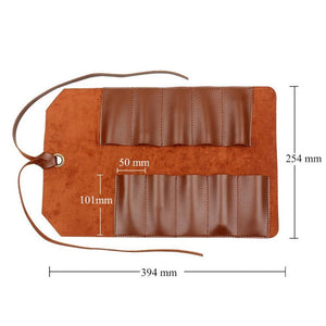 CL97 Multi - Function Toolkit Bundled Leather Tool Bag Double Thickened Two - Purpose Wrench Bag, Black, Brown - laboratorydeal