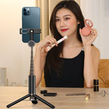 CYKE N-MY Integrated Tripod Bluetooth Live Selfie Stick, Black, Pink