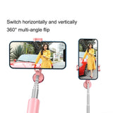 CYKE N-MY Integrated Tripod Bluetooth Live Selfie Stick, Black, Pink