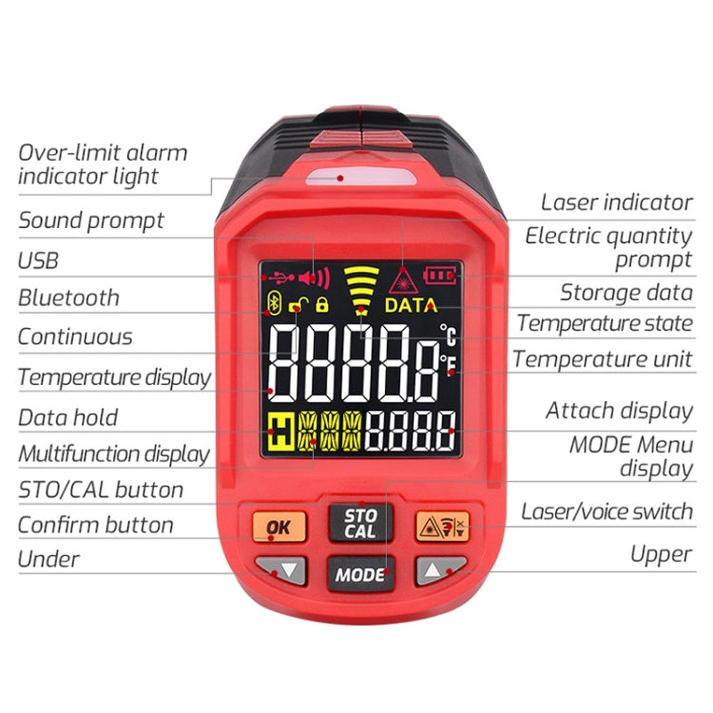 Color Screen Infrared Thermometer Industrial Electronic Thermometer, TASI TA603A -32-1080 degrees Celsius, TASI TA603B -32-1380 degrees Celsius, TASI TA603C -32-1680 degrees Celsius, TASI TA603D -32-1880 degrees Celsius���������������������������������...