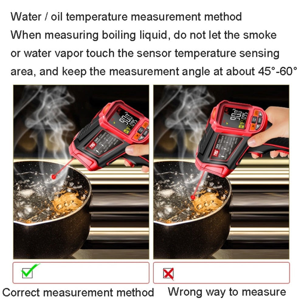 Color Screen Infrared Thermometer Industrial Electronic Thermometer, TASI TA603A -32-1080 degrees Celsius, TASI TA603B -32-1380 degrees Celsius, TASI TA603C -32-1680 degrees Celsius, TASI TA603D -32-1880 degrees Celsius���������������������������������...