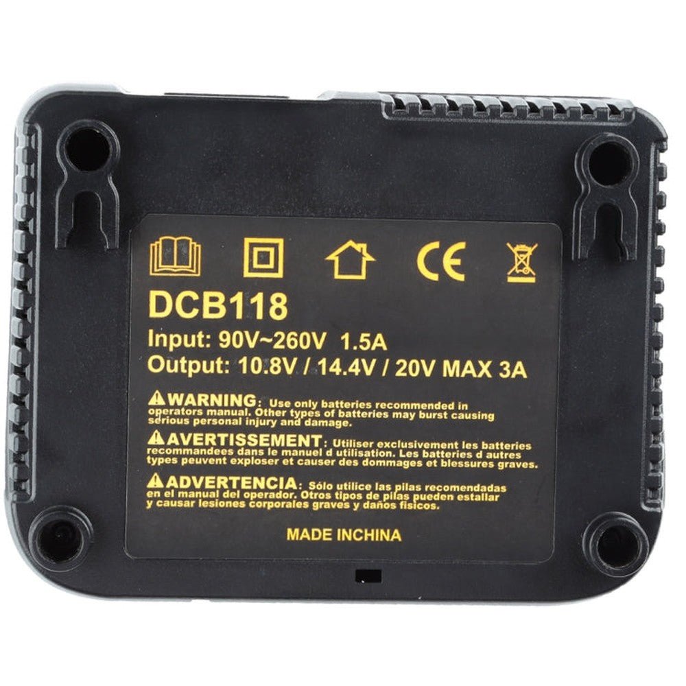 DCB118 For Dewalt 12V - 20V Electric Tool Battery Charger, US (Black), EU (Black), UK (Black), AU (Black), US (Yellow), EU (Yellow), UK (Yellow), AU (Yellow) - laboratorydeal