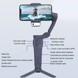 Desiontal F12 Three-Axis Foldable Handheld Stabilizer Mobile Phone Gimbal With AI Face Tracking, F12 (Black)