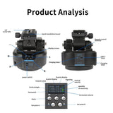 Desiontal YT-1500 Electric Gimbal Mobile Camera Live Streaming Panoramic Stabiliser With Rocker Rotation, YT-1500