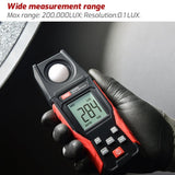 Digital Light Meter Illuminance Lux Meter Backlight LCD Display 0.1-200000LUX/0.01-20000FC Light Sensor Tester, TA630A