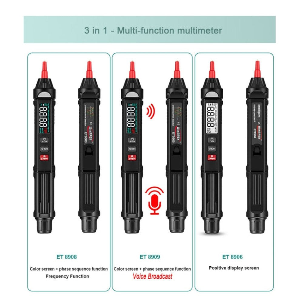 Digital Multimeter Voltage Test Pen Capacitance Meter Diode NVC Tester, WinAPEX  ET8906, WinAPEX  ET8908, WinAPEX  ET8909