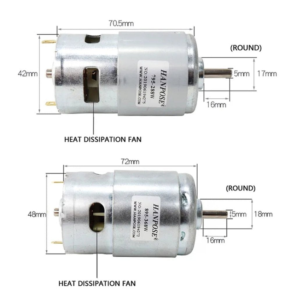 Durable Spindle DC Motor Lawn Mower Motor, HANPOSE 795 - 180W, HANPOSE 795 - 288W, HANPOSE 895 - 200W, HANPOSE 895 - 360W - laboratorydeal