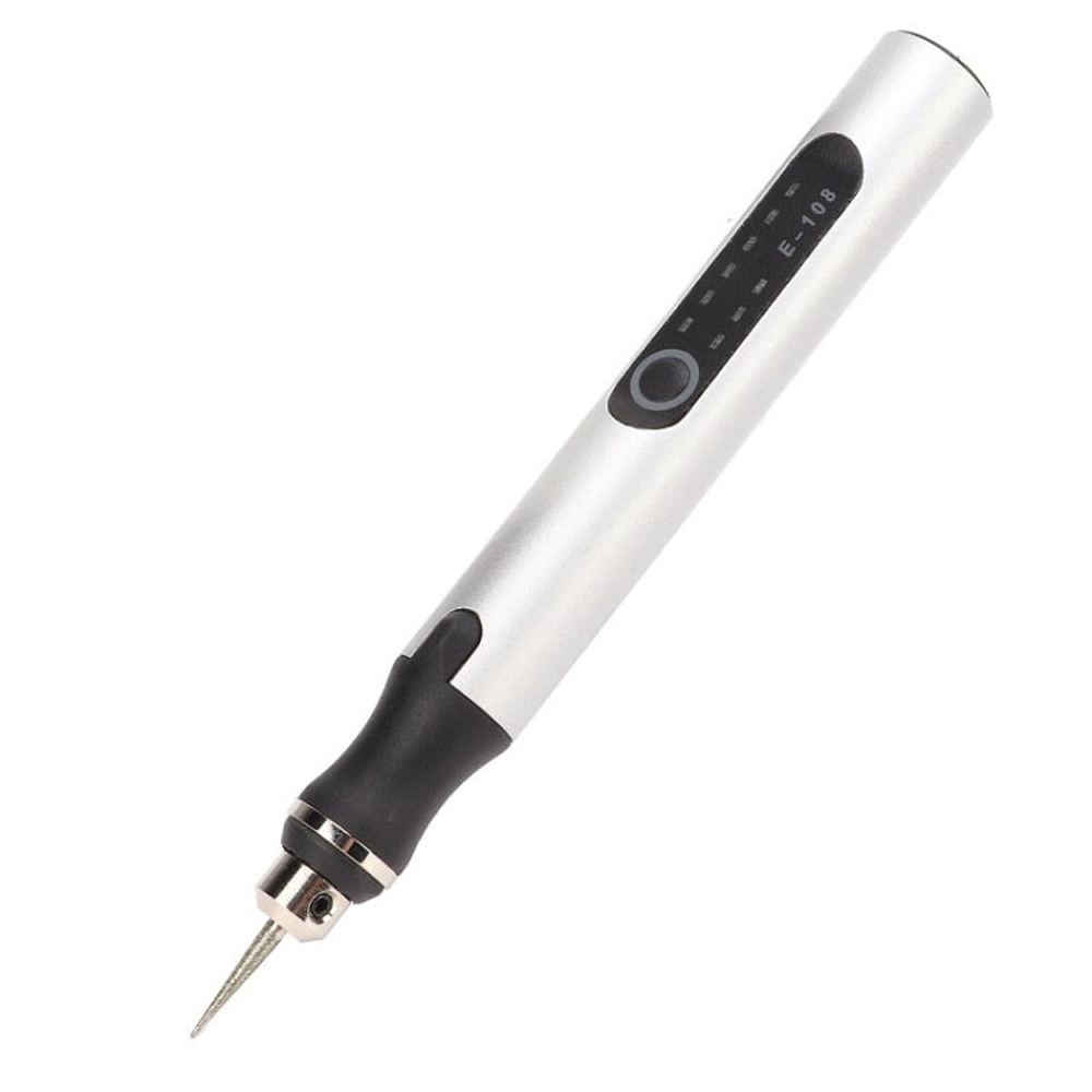 E108 59pcs/set Wireless Portable USB Rechargeable Mini Electric Drill Pen, Silver, Rose Gold - laboratorydeal