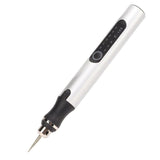 E108 59pcs/set Wireless Portable USB Rechargeable Mini Electric Drill Pen, Silver, Rose Gold