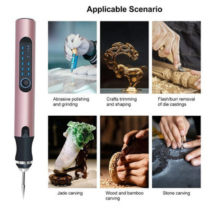E108 59pcs/set Wireless Portable USB Rechargeable Mini Electric Drill Pen, Silver, Rose Gold - laboratorydeal
