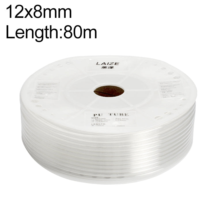 LAIZE Pneumatic Compressor Air Flexible PU Tube, 12x8mm, 80m, 12x8mm, 88m, 12x8mm, 100m, 14x10mm, 100m, 16x12mm, 100m