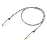 EMK 3.5mm Male to Female Gold-plated Plug Cotton Braided Audio Cable for Speaker / Notebooks / Headphone, Length: 0.5m