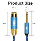 EMK KN603 2Pin 6.5mm Canon Line Balanced Audio Microphone Line,Cable Length:, 0.5m, 1m, 1.5m, 2m, 3m, 5m