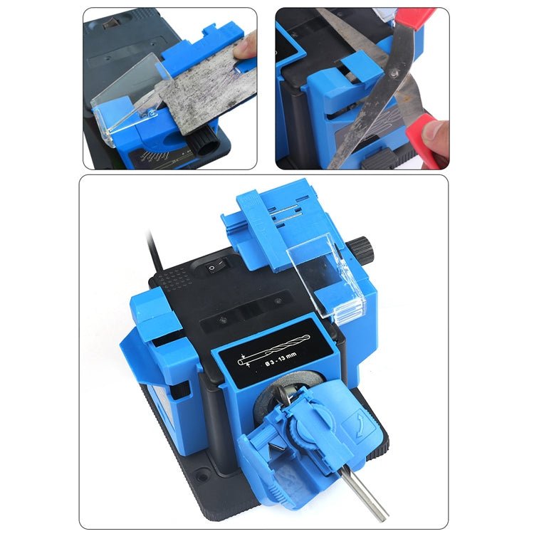 Electric Household Knife Sharpener Scissors Fruit Knife Drill Bit Sharpener, Blue EU Plug, Blue US Plug - laboratorydeal