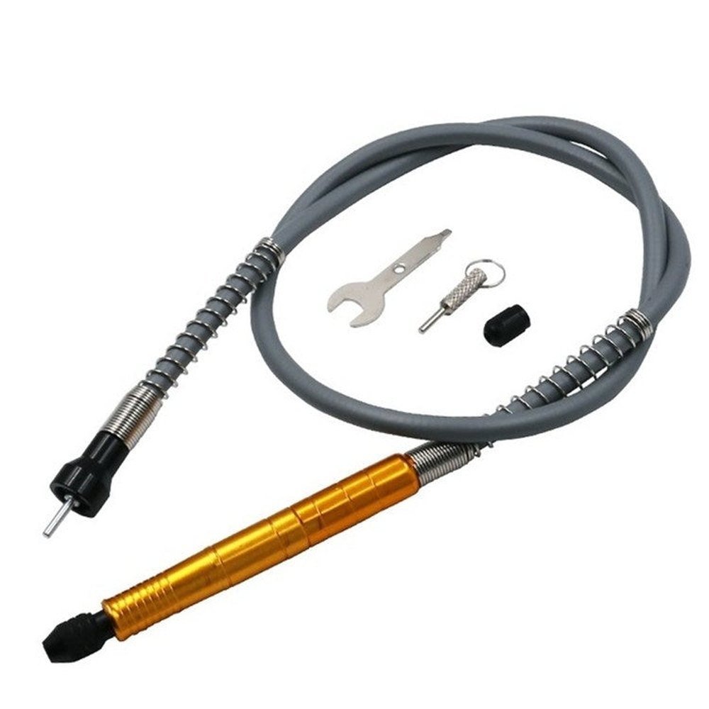 Electric Screwdriver Multifunctional Flexible Shaft Torque Electric Drill Connecting Rod Flexible Shaft With Chuck, 3.2mm Shaft Black Plastic Handle, 3.2mm Shaft Metal Silver Aluminum Handle, 3.2mm Shaft Metal Yellow Aluminum Handle - laboratorydeal