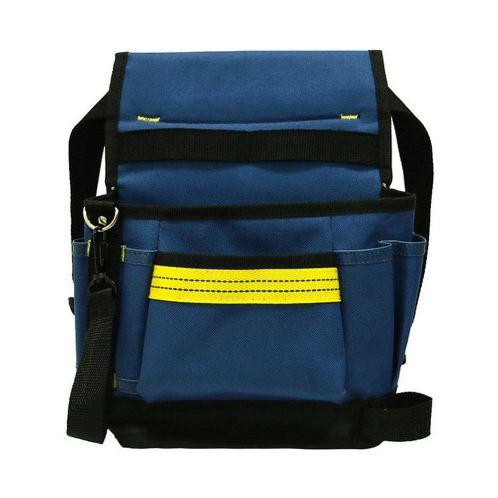 Electrician Maintenance Adjustable Multi - pocket Hardware Tool Belt Bag Multi - function Storage Bag, Blue - laboratorydeal