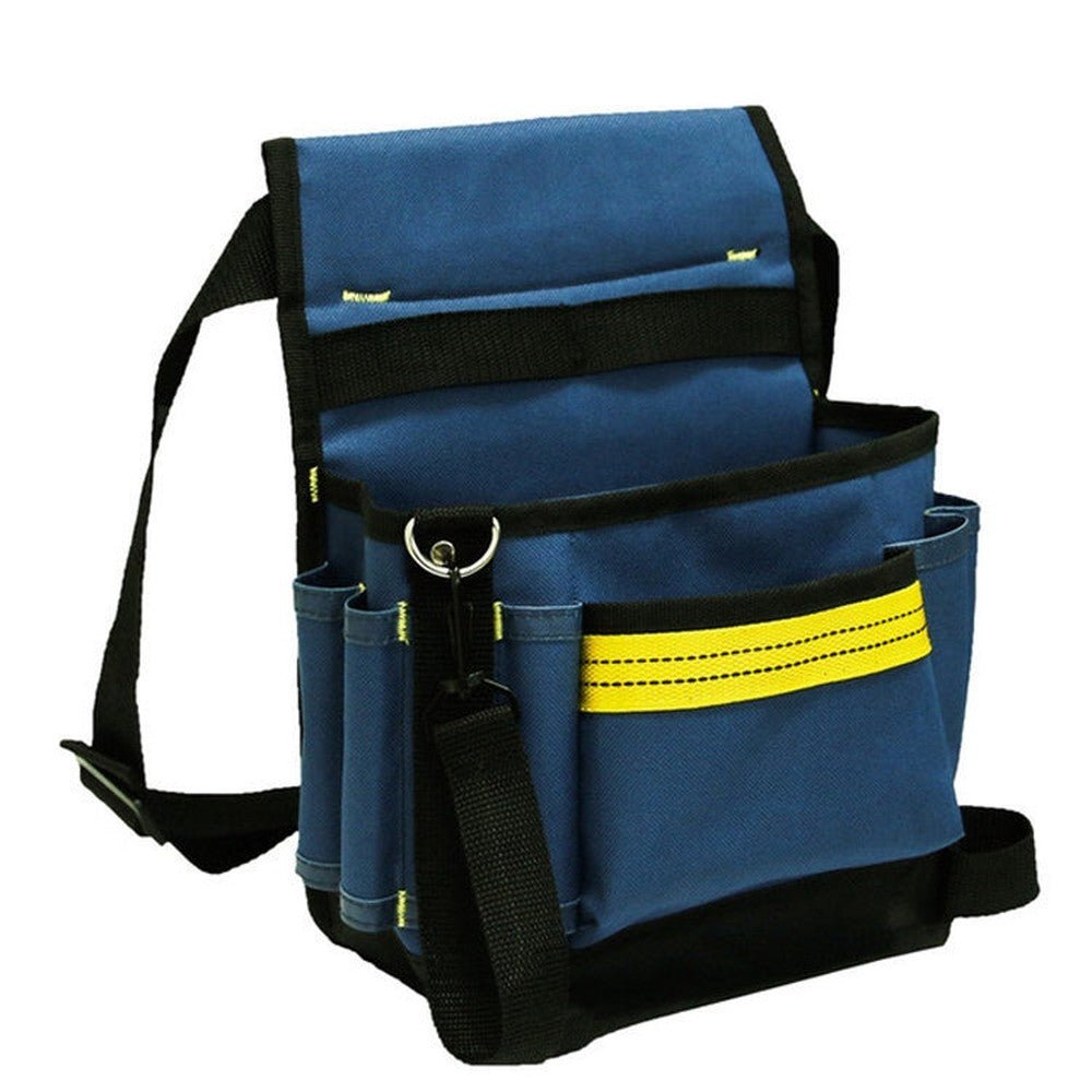 Electrician Maintenance Adjustable Multi - pocket Hardware Tool Belt Bag Multi - function Storage Bag, Blue - laboratorydeal