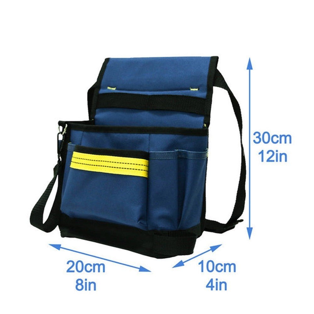 Electrician Maintenance Adjustable Multi - pocket Hardware Tool Belt Bag Multi - function Storage Bag, Blue - laboratorydeal