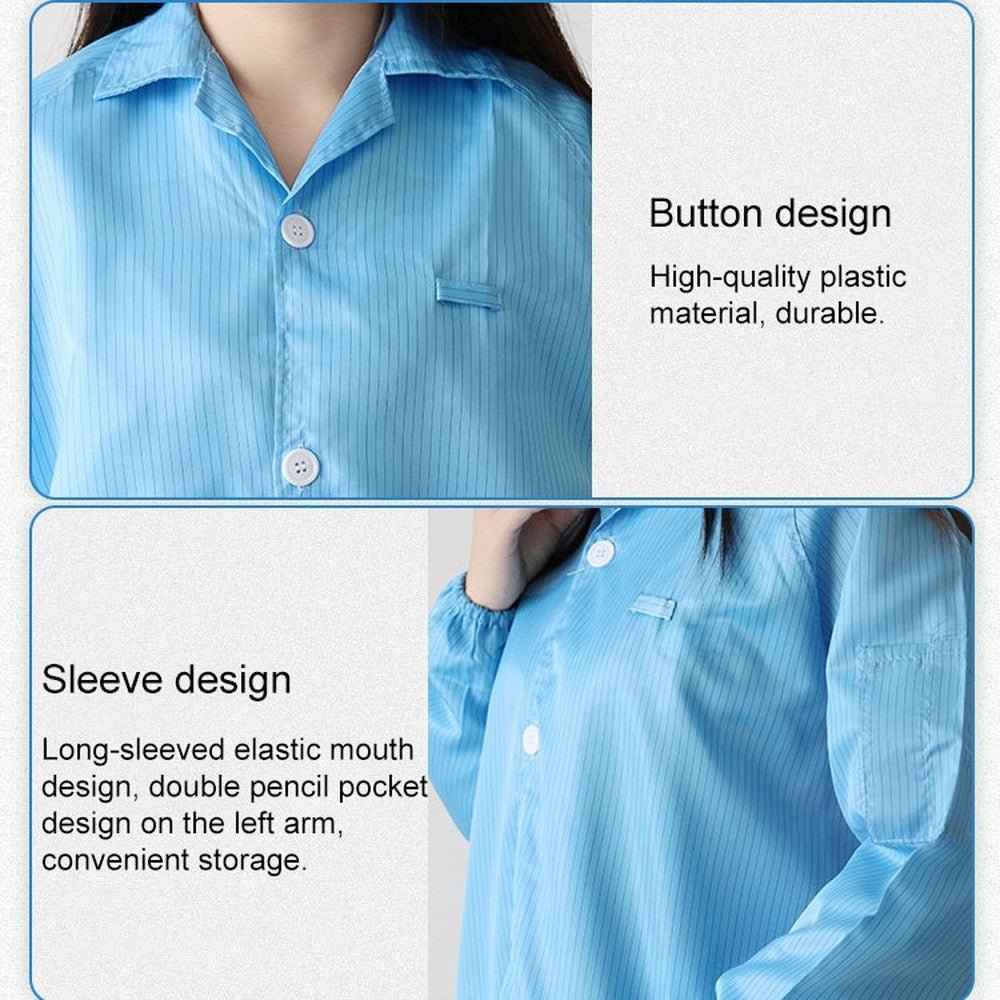Electronic Factory Anti Static Blue Dust - free Clothing Stripe Dust - proof Clothing, XXL, XXXL, XXXXL, XXXXXL - laboratorydeal